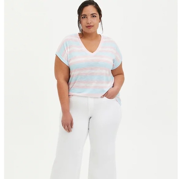 Torrid 6 Pink/Blue Multi Striped Dolman Top - Picture 2 of 10